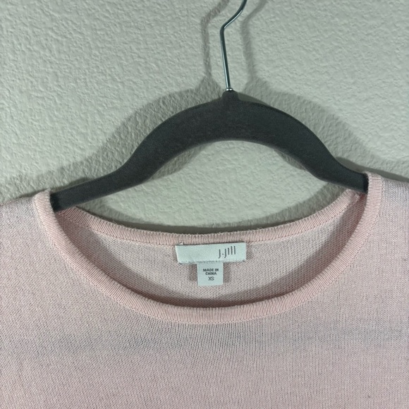J. Jill Soft Pink Cotton Knit Sweater XS Feminine Top Coastal Grandma Balletcore - Picture 2 of 12